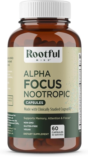 [BRSROBIYC4IA2YIY] Alpha Focus Nootropic - Memory and Focus Brain Booster Supplement with Choline, Citicoline, GPC, L-Tyrosine, Bacopa Monnieri, DMAE, Gingko Biloba, Lion's Mane, Niacinamide - 60 капсул