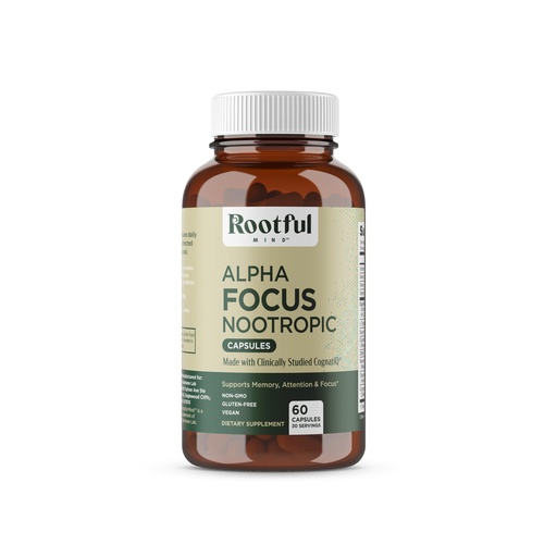 [BRSROBIYC4IA2YIY] Alpha Focus Nootropic - Memory and Focus Brain Booster Supplement with Choline, Citicoline, GPC, L-Tyrosine, Bacopa Monnieri, DMAE, Gingko Biloba, Lion's Mane, Niacinamide - 60 Capsules