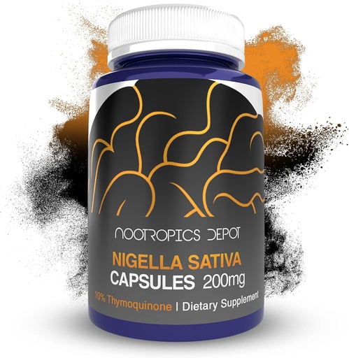 [BRSWYCYPB4JQ2GTK] Nootropics Depot Nigella Sativa Extract Capsules | 200mg | 60 Count | Minimum 10% Thymoquinone Content | Black Seed Oil Extract | Supports Brain Health, Memory, Liver Health, and Immune Function