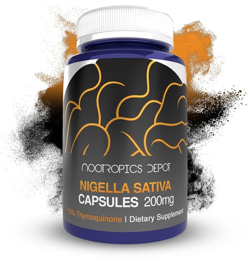 [BRSWYCYPB4JQ2GTK] Nootropics Depot Nigella Sativa Extract Capsules | 200mg | 60 Count | Minimum 10% Thymoquinone Content | Black Seed Oil Extract | Supports Brain Health, Memory, Liver Health, and Immune Function