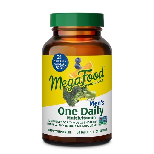 [BRSWIYQMAJ4BECLG] MegaFood One Daily Mens Multivitamins - Multivitamin for Men - Vitamin C, Vitamin D3 & Vitamin B12 - Muscle, Energy Metabolism & Immune Support - Vegetarian, Gluten Free - 30 Tablets, 30 Servings