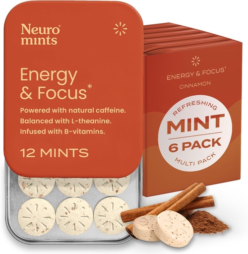 [BRSWYFQ6CQOWCDTV] NeuroGum Energy Caffeine Mints (72 Pieces) - Sugar Free with L-theanine + Natural Caffeine + Vitamin B12 & B6 - Nootropic Energy & Focus Supplement for Women & Men