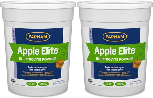 [BRSRAZI7BUPQIYL2] Farnam Apple Elite Horse Electrolyte Powder, Replaces Minerals Lost in Sweat During Exercise, Extreme Weather & Stressful Conditions, 5 lb., 40 Day Supply (Pack of 2)