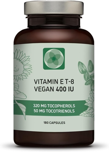 [BRSRMAI7OQBQ223G] E-vitamin - mind a 8 tokoferol + tocotrienol 400 NE Vegán - Alpha Tocopherol / Tocotrienol + Beta Tocopherol / Tocotrienol + Gamma Tocopherol / Tocotrienol + Delta Tocopherol / Tocotrienol (180)