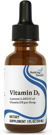 [BRSWIYLRON4QCALK] Seeking Health Vitamin D3 Drops - Bone Health & Immune System Support Supplement - Liquid Vitamin D3 with Olive Oil - 1 FL oz, 900 Servings