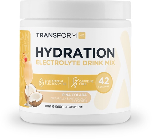 [BRSROFA5OYHA2AL2] TransformHQ Hydration 42 Servings (Pina Colada) - Electrolytes, Mental Clarity, Vitamins
