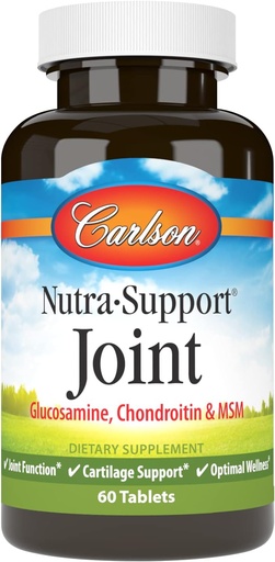 [BRSWIEIYOQIWCFDY] Carlson - Nutra-Support Joint, Glucosamine Chondroitin & MSM, Joint Function, Cartilage Support & Optimal Wellness, 60 tablets