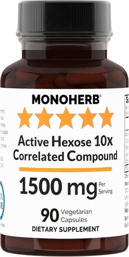 [BRSWGAYNA4OW2F3O] MONOHERB Active Hexose 10x Correlated Compound, 1500 mg - 30 Servings - 90 Capsules 500 mg per Capsule