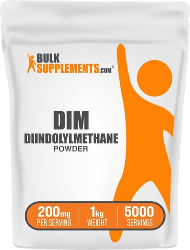 [BRSWIAY5OYNAC2DK] BulkSupplements.com DIM Powder - Diindolylmethane Powder, DIM Supplement for Men & Women - Unflavored & Gluten Free, 200mg per Serving, 1kg (2.2 lbs) (Pack of 1)
