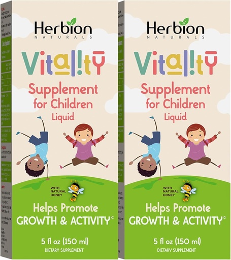 [BRSW2BIQC4OQI3AY] HERBION Naturals Vitality Supplemento per i bambini, promuove la crescita e l'appetito, allevia la fatica, migliora le prestazioni mentali e fisiche, per i bambini 1 anno & superiore, 5 Fl Oz (Pack of 2)