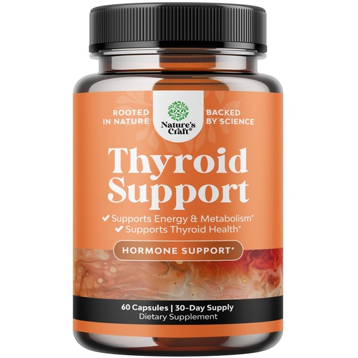 [BRSWKHDZDN7BMELV] Herbal Thyroid Support Complex - Potent Kelp Iodine Supplement with L Tyrosine, Bladderwrack, Selenium & Pure Ashwagandha for Hormone Balance - Mood & Energy Dietary Pills - 60 Count