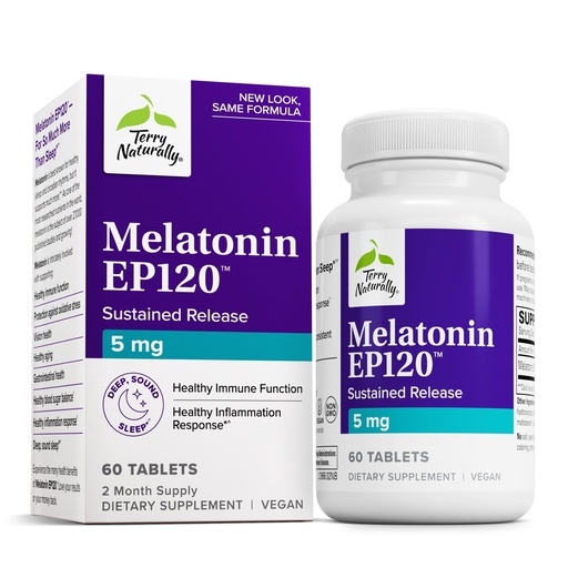 [BRSW2FAECN7QIADL] Terry Naturally Melatonin EP 120 5mg - Sleep Support Supplement with Antioxidants - Gluten-Free Supplement for Healthy Sleep - Dietary Supplement to Aid Healthy Aging & Immune Health - 60 Tablets