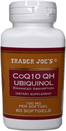[BRSWYCT2CUFBGDTP] Trader Joe's CoQ10 QH UBIQUINOL Enhanced Absorbtion 100mg 60 Softgels