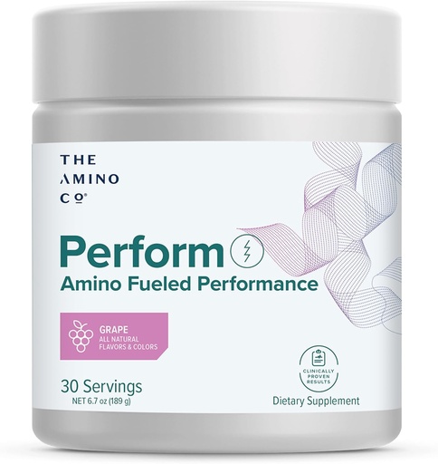 [BRSROZQYOQBWKDY4] The Amino CO. - Perform Pre Workout Powder Supplement with Pure EAA Amino Acids & Natural Flavor, Stevia Sweetened Preworkout Energy Boost for Men & Women - Grape (6.7 oz)