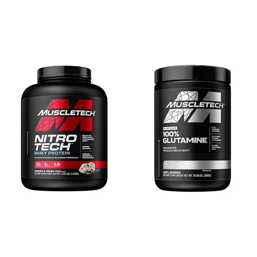 [BRSROCYFDEFAGDLJ] Muscletech Whey Protein Powder Nitro-Tech Whey Protein Isolate & Glutamine Powder 100% Pure L Glutamine Powder | Post Workout Recovery Drink | L-Glutamine Powder