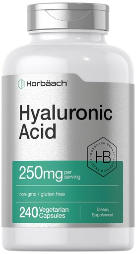 [BRSRMYIHAB6B43TB] Horbäach Hyaluronic Acid Capsules | 250 mg | 240 Count | Non-GMO and Gluten Free Supplement