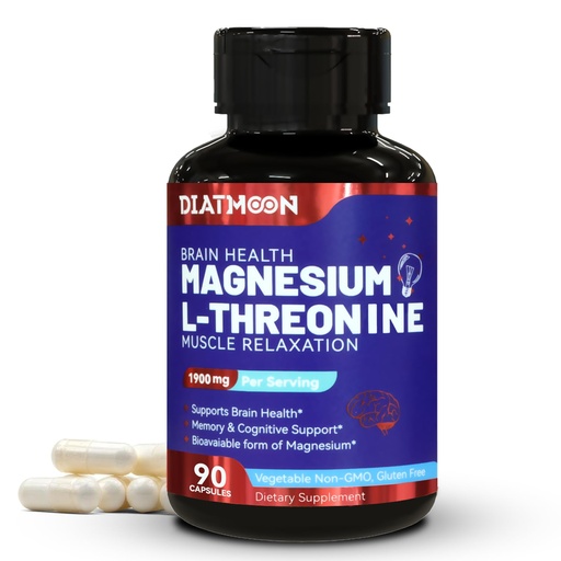 [BRSRAYAYBAMBEA3U] Magnesium L-Threonine, High Absorption Magnesium Supplement,1900mg Magnesium Threonine,Gluten Free, 90 Vegan Capsules