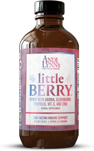 [BRSWYATYBAFWOGTG] Andi Lynn’s LittleBerry, Elderberry Syrup for Kids - Organic Vitamin C & Zinc, Herbal Supplement - Fast-Acting Immune Support, 4oz - Pure Elderberry Syrup for Children's Wellness