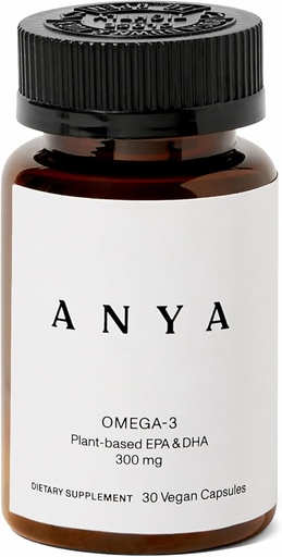 [BRSRAZ35DF6R63LU] ANYA Omega 3 with 300mg DHA and EPA, Clean Ingredients, Non-GMO, 100% Vegan, Gluten, Soy, and Dairy Free. Supplement for Women, Prenatal Postnatal Vitamin for Breastfeeding and Lactation Support