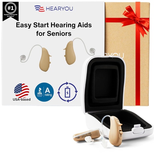[BRSRAHD5DEGREYDZ] Rechargeable Digital Hearing Aids, 16-Channel Sound Processing, Premium Comfort Design, Pair (Sand Beige)