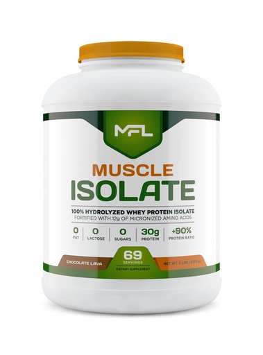 [BRSWKZABBMGWA2Y5] MFL 100% Isolate Protein l 30g of Protein l 12g Amino Acids l Keto Friendly l Low Carbs l 5 lbs. (Chocolate Lava)