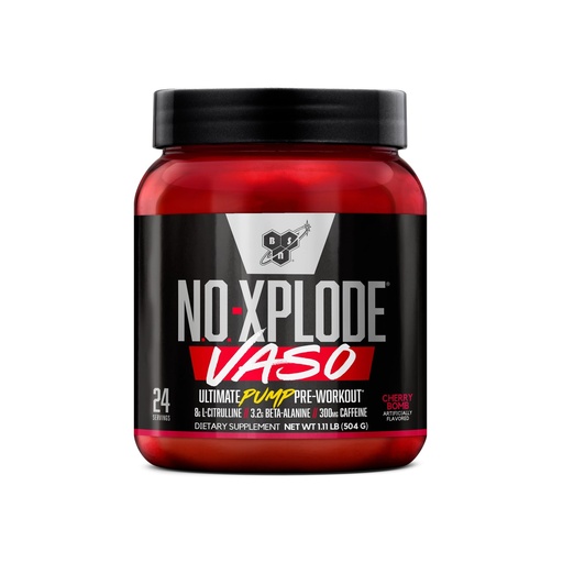 [BRSW22YPOQJWGYDV] BSN N.O.-XPLODE Vaso Pre Workout Powder with 8g of L-Citrulline and 3.2g Beta-Alanine and Energy, Flavor: Cherry Bomb, 24 Servings