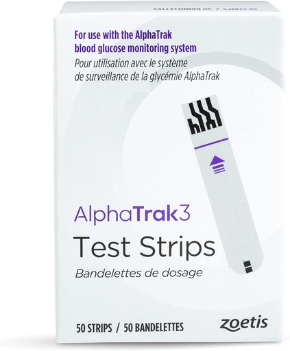 [BRSROFA3BAMBQAL4] AlphaTrak 3 Test Strips for Use with AT3 Blood Glucose Monitoring System for Cats, Dogs, and Horses, 50 Count