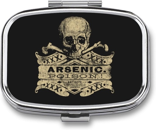 [BRSRMYDRCEIQMCTF] Metalli 2 Osasto Pill Organizer Travel Friendly Portable Compact Pill Box Söpö pilleri tapauksessa pitää vitamiineja / kalaöljy / täydentää / meds / pöytä laukku / tasku (Arseeni Myrkky)