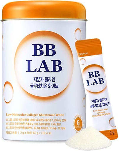 [BRSW2CA7OEFQY3AY] BB LAB Collagen Glutathione White, Low Molecular Korean Stick Suplemento, Fish Peptides, Vitamina C, Vitamina E, Glutathione, Fast abosorption, Orange Flavor