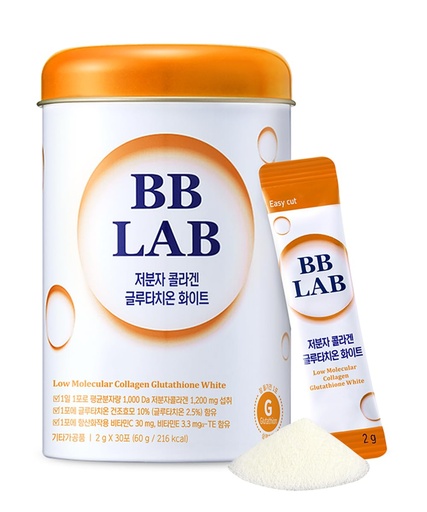[BRSW2CA7OEFQY3AY] BB LAB Collagen Glutathione White, Low Molecular Korean Stick Supplement, Fish Peptides, Vitamin C, Vitamin E, Glutathione, Fast abosorption, Orange Flavor
