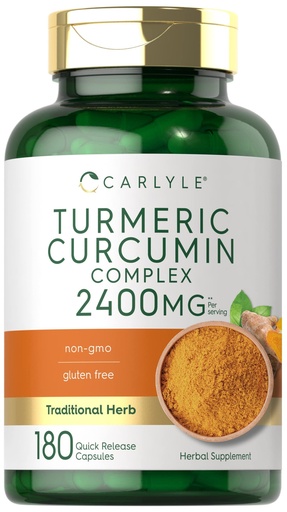 [BRSRMHA6A4IGMHQ2] Carlyle Turmeric Curcumin Supplement | 180 Powder Capsules | Herbal Complex | Non-GMO, Gluten Free Formula