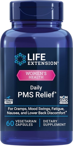 [BRSRABQDBENBMF3F] Life PMS Paily PMS การบรรเทาความสบาย PAS-Reclated Cramps, Blow Back, Muid, Magnesium, B6, Gluten-free, Not-GMO, 60 Capsulation