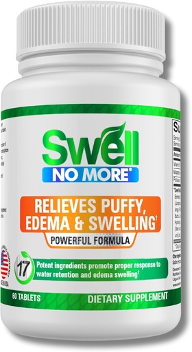 [BRSWKYTYPN6AAHD2] SwellNoMore Natural Supplement Reduces Water Retention, Bloating, Puffy Eyes, Swollen Feet, Swollen Legs, Swollen Ankles & Other Types of Edema & Swelling, Fast & Naturally -1 bottle (1 Month Supply)