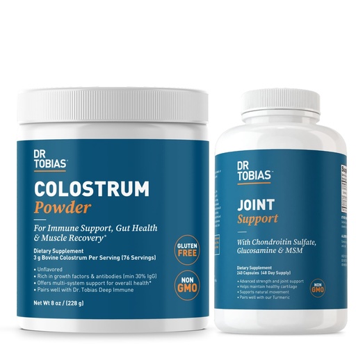 [BRSRAHT6AANBUDLO] Dr. Tobias Joint Support Supplement and Colostrum Powder - Supports Joint Mobility, Cartilage Health, and Immune Function - Non-GMO