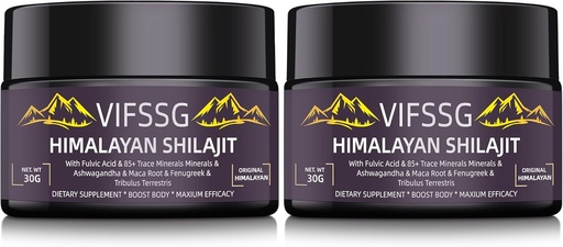 [BRSROHT3AQFAOETZ] 700 Mg Supplément Shilajit, Supplément de résine naturelle biologique Shilajit, Shilajit Himalayan Organique, Nature de grade or Shilajit avec 4 en-1 Complexe pour le soutien énergétique, 60 Grams, 2Pack