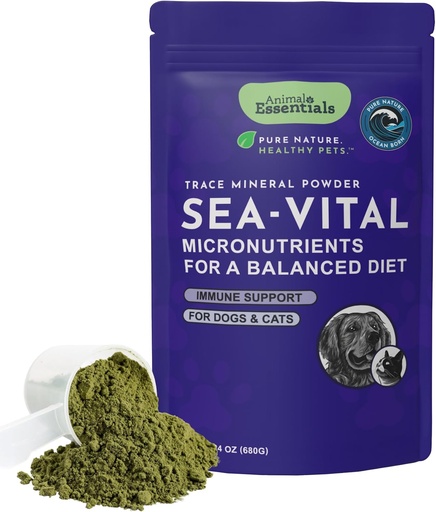 [BRSWIFTZC4HQMCA5] Animal Essentials Ocean Kelp for Dogs & Cats - Thyroid Support, Thyroid Supplement, Sea Kelp, Kelp Powder, Trace Mineral Supplement - 24 Oz