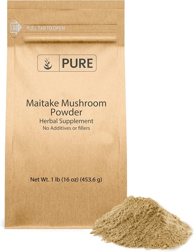 [BRSWYAT4OEIBEAIU] Pure Original Ingredients Maitake Mushroom Powder (1lb) Hen-of-The-woods, non-GMO, Lab-Varmennettu.