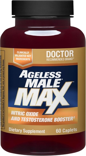 [BRSWGZD3AUCGGCQ6] Ageless Male Max Total Testosterone Booster Supplement for Men, 60 Caplets