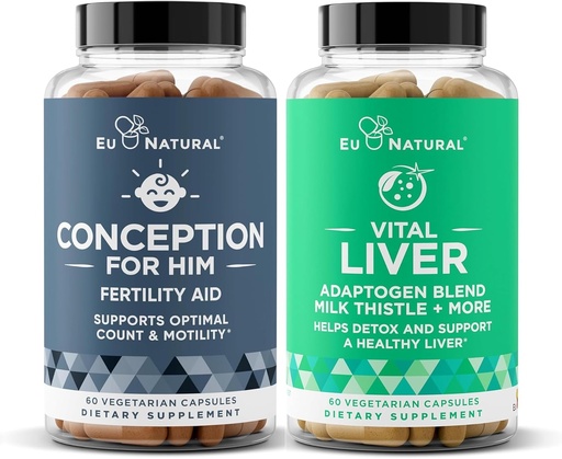 [BRSRAAY7CIHBYCTZ] Konzeption für ihn und Vital Liver Bundle - Männliche Fruchtbarkeit Booster & Prenatal Supplement + 9-in-1 Liver Support