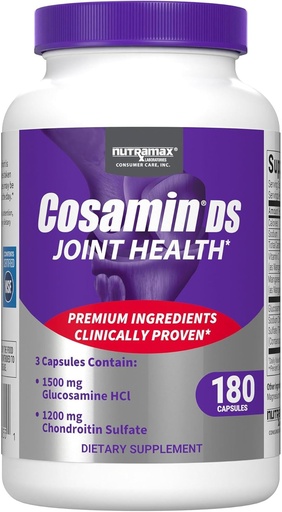 [BRSWY2TQBMPRGF34] Nutramax Laboratories Cosamin® DS Joint Health Supplement with Glucosamine & Chondroitin for Men’s & Women's Joint Health, 180 Capsules
