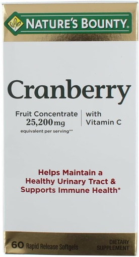 [BRSWIYY7PIDWMHLK] Nature's Bounty Cranberry Dietary Supplement 60 Soft Gels