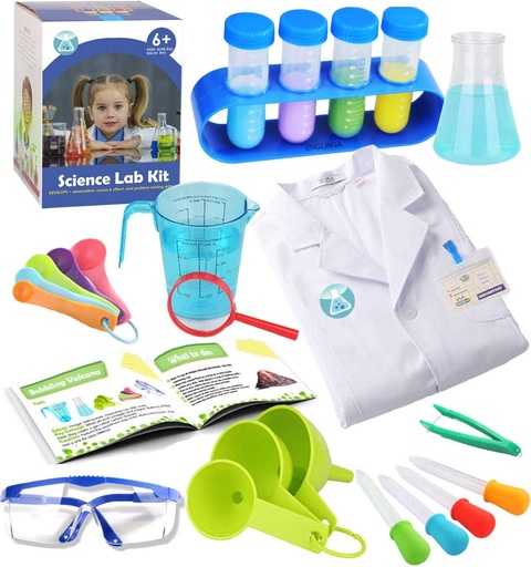 [BRSWGBTYOIBQ2FLH] UNGLINGA Kids Science Experiment Kit with Lab Coat Scientist Costume Dress Up and Role Play Toys Gift for Boys Girls Kids Christmas Birthday Party