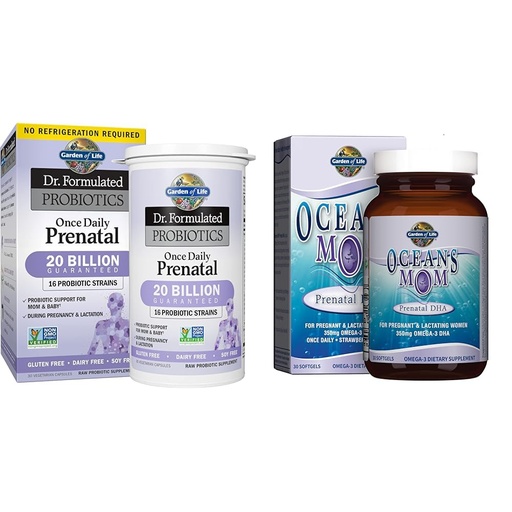 [BRSROAIPDMCQEFLU] Garden of Life - Dr. Formulated Probiotics Once Daily Prenatal & Oceans Mom Prenatal Fish Oil DHA, Omega 3 Fish Oil Supplement
