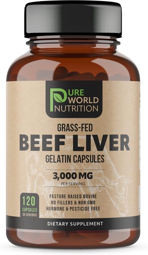 [BRSRMCD7C4MB6GT7] Grass Fed Beef Liver Capsules Supports Energy Production, Aids Full Body Wellness