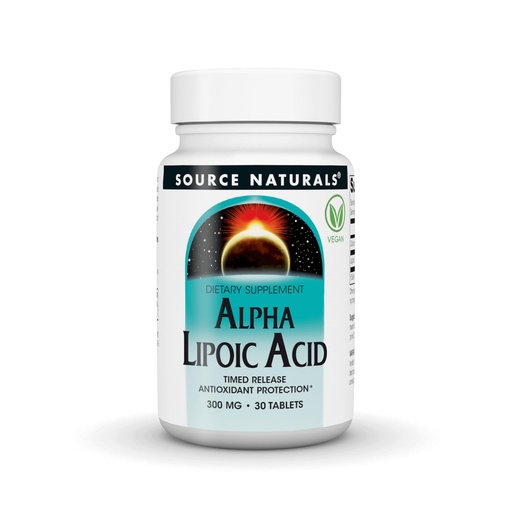 [BRSWIY34BMPGIDL4] Source Naturals Alpha Lipoic Acid, Timed Release Antioxidant Protection* - 300mg - 30 Vegan Tablets