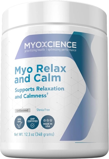 [BRSWGAQLBAMAEE3H] MYOXCIENCE Myo Relax & Calm Миo-Inositol, L-Theanine, Taurine, Magnesium & GABA Підтримка сну, Нейротрансміттер & Hormone Support (Unflavored) (60 Сервінги)