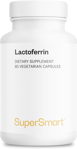 [BRSWIHQZBEMWMDLI] Supersmart - Lactoferrin Supplement (High Strength) - Whey Proteins Extract - Natural Glycoprotein | Non-GMO & Gluten Free - 60 Vegetarian Capsules