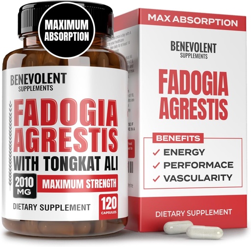 [BRSROZDRAR4GGEL3] Fadogia Agrestis 1500mg [Highest Purity] + BioPerine® for High Absorption Supplement with Tongkat Ali - Increase Stamina, Lean Muscle Growth & Recovery, Boosts Drive 3rd Party Tested 120 Capsules