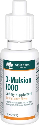 [BRSWGYY3C4JROCAY] Genestra Brands D-Mulsion 1000 - Liquid bitamina D osagarria - Lemon Flavor Natural - 1 Fl Oz