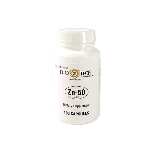 [BRSWIYIDBQGBEG3I] Bio-Tech - Zn-50 Zinc Gluconate 50 mg 100 caps